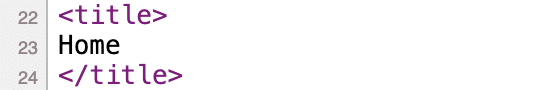 Title code in Easy Storage Solutions showing an unoptimized home page.